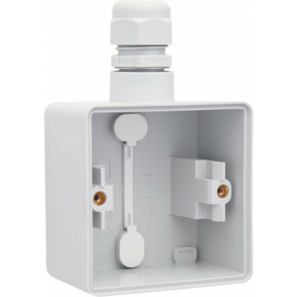 Enkele opbouw contactdoos Grijs met wartel