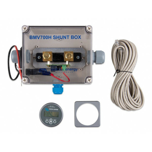 De Victron BMV-700H accumonitor is een speciale accu monitor voor accusystemen met een hoog voltage van 60 tot 385 VDC.