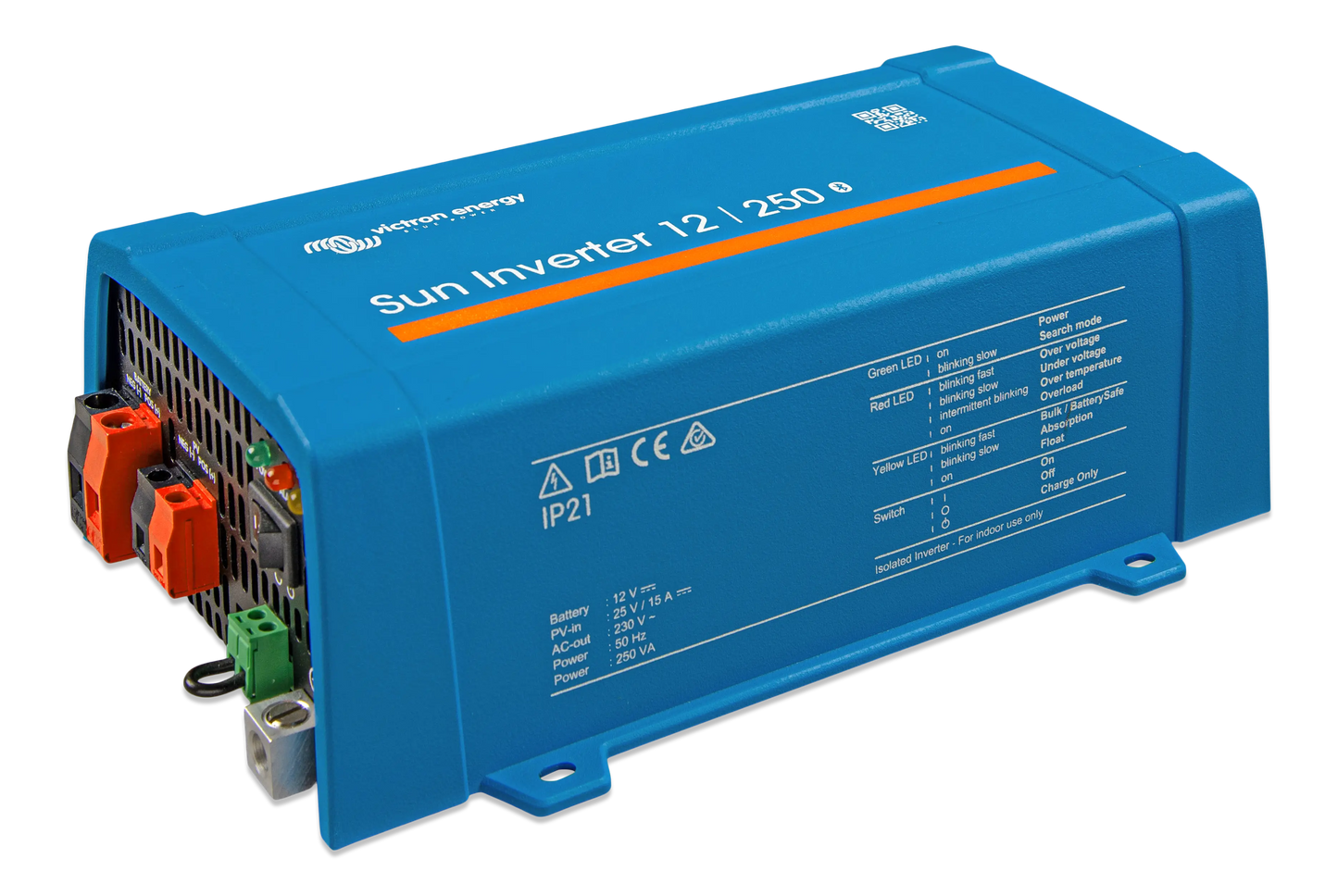 Zonnepaneel lader en omvormer in één, voor een 12V systeem