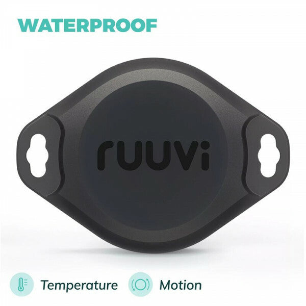 RuuviTag Pro IP68 is een robuuste IP-gecertificeerde omgevingssensor voor temperatuur en acceleratiebewaking. waterproof!
