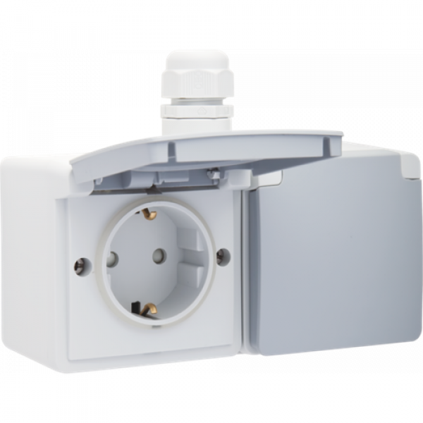 opbouw wandcontactdoos horizontaal