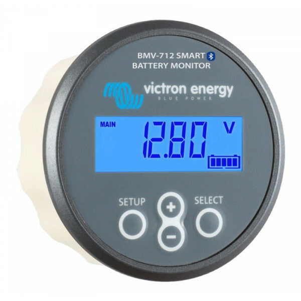 De Victron BMV-712 accumonitor en meet met zeer hoge precisie binnen een voedingsspanningsbereik van 6,5 - 70 VDC.