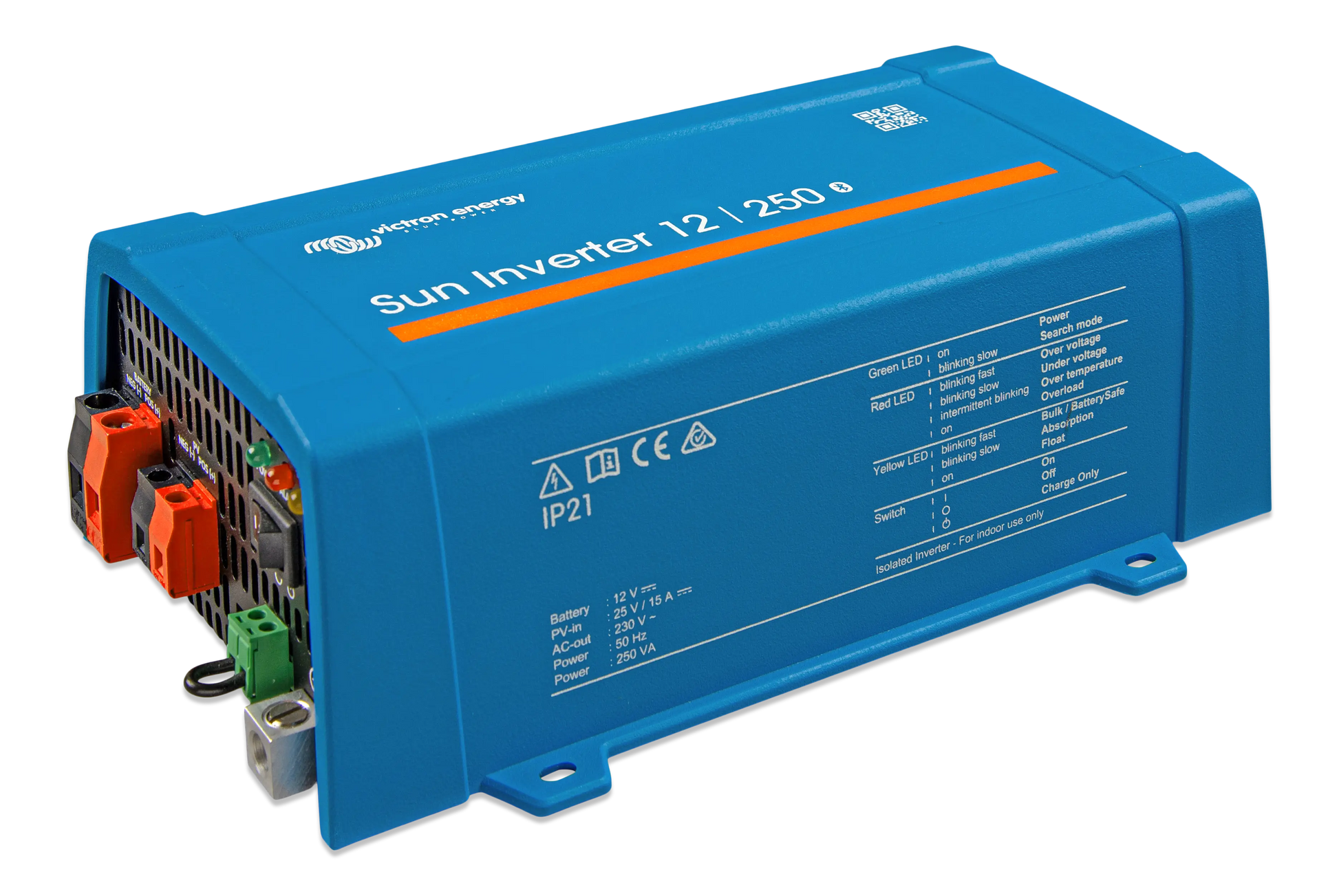 Zonnepaneel lader en omvormer in één, voor een 12V systeem