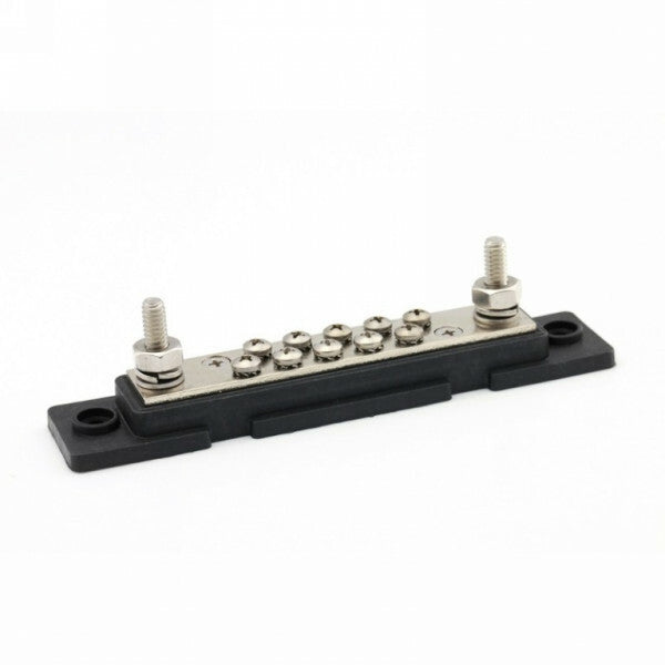 DC verdeelrail + kap zwart 10x4mm/2x6mm